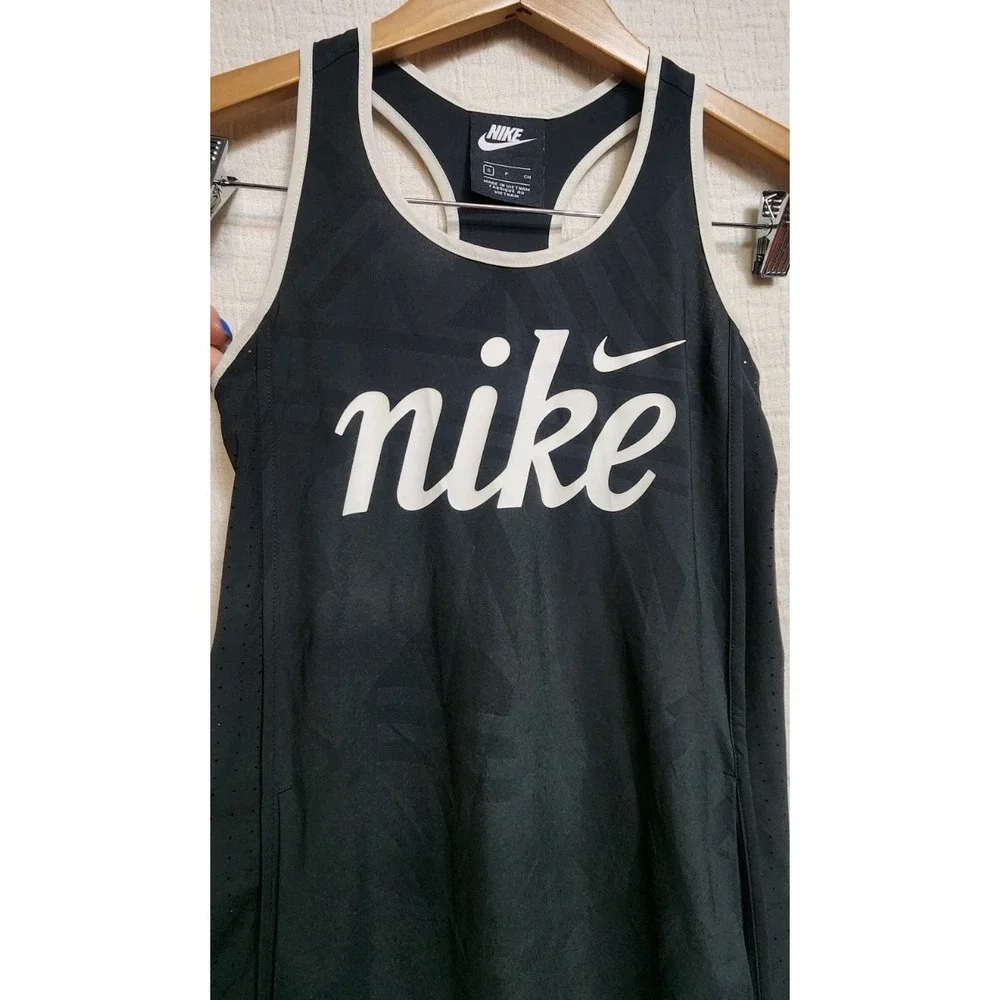 NIKE SPORTSWEAR‎ TEMPO LIGHTWEIGHT WOVEN DRESS Black Tank Girls Sz S Tennis NEW
